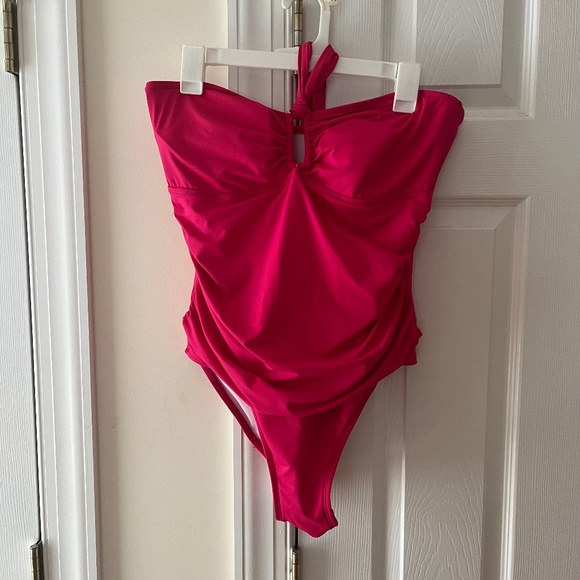 Ralph Lauren Barbie Pink One Piece Swimsuit, Size 16 - Picture 1 of 4